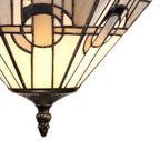 NLK00199 Azure 2 Light Up Lighter Pendant With 30cm Tiffany Shade White/Grey/Black/Clear Crystal/Aged Antique Brass
