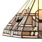 NLK00199 Azure 2 Light Up Lighter Pendant With 30cm Tiffany Shade White/Grey/Black/Clear Crystal/Aged Antique Brass