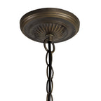 NLK00209 Azure 3 Light Up Lighter Pendant With 30cm Tiffany Shade White/Grey/Black/Clear Crystal/Aged Antique Brass