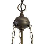 NLK00209 Azure 3 Light Up Lighter Pendant With 30cm Tiffany Shade White/Grey/Black/Clear Crystal/Aged Antique Brass
