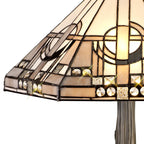 NLK00219 Azure 2 Light Tree Like Table Lamp With 40cm Tiffany Shade White/Grey/Black/Clear Crystal/Aged Antique Brass