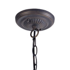 NLK00249 Azure 1 Light Down Lighter Pendant With 40cm Tiffany Shade White/Grey/Black/Clear Crystal/Aged Antique Brass