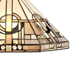 NLK00249 Azure 1 Light Down Lighter Pendant With 40cm Tiffany Shade White/Grey/Black/Clear Crystal/Aged Antique Brass