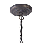 NLK00259 Azure 2 Light Down Lighter Pendant With 40cm Tiffany Shade White/Grey/Black/Clear Crystal/Aged Antique Brass