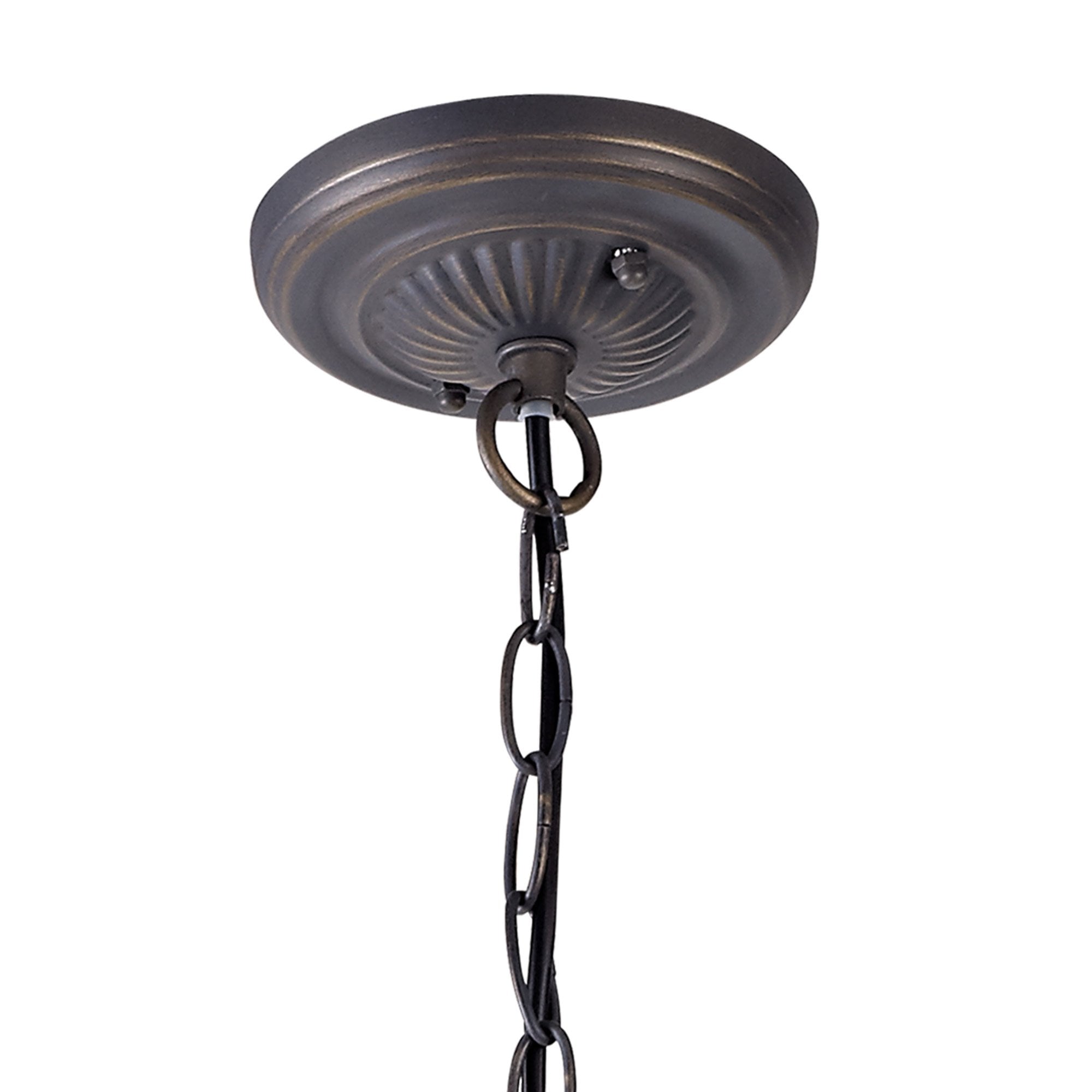 NLK00259 Azure 2 Light Down Lighter Pendant With 40cm Tiffany Shade White/Grey/Black/Clear Crystal/Aged Antique Brass