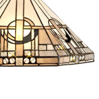 NLK00259 Azure 2 Light Down Lighter Pendant With 40cm Tiffany Shade White/Grey/Black/Clear Crystal/Aged Antique Brass