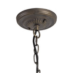 NLK00269 Azure 3 Light Down Lighter Pendant With 40cm Tiffany Shade White/Grey/Black/Clear Crystal/Aged Antique Brass