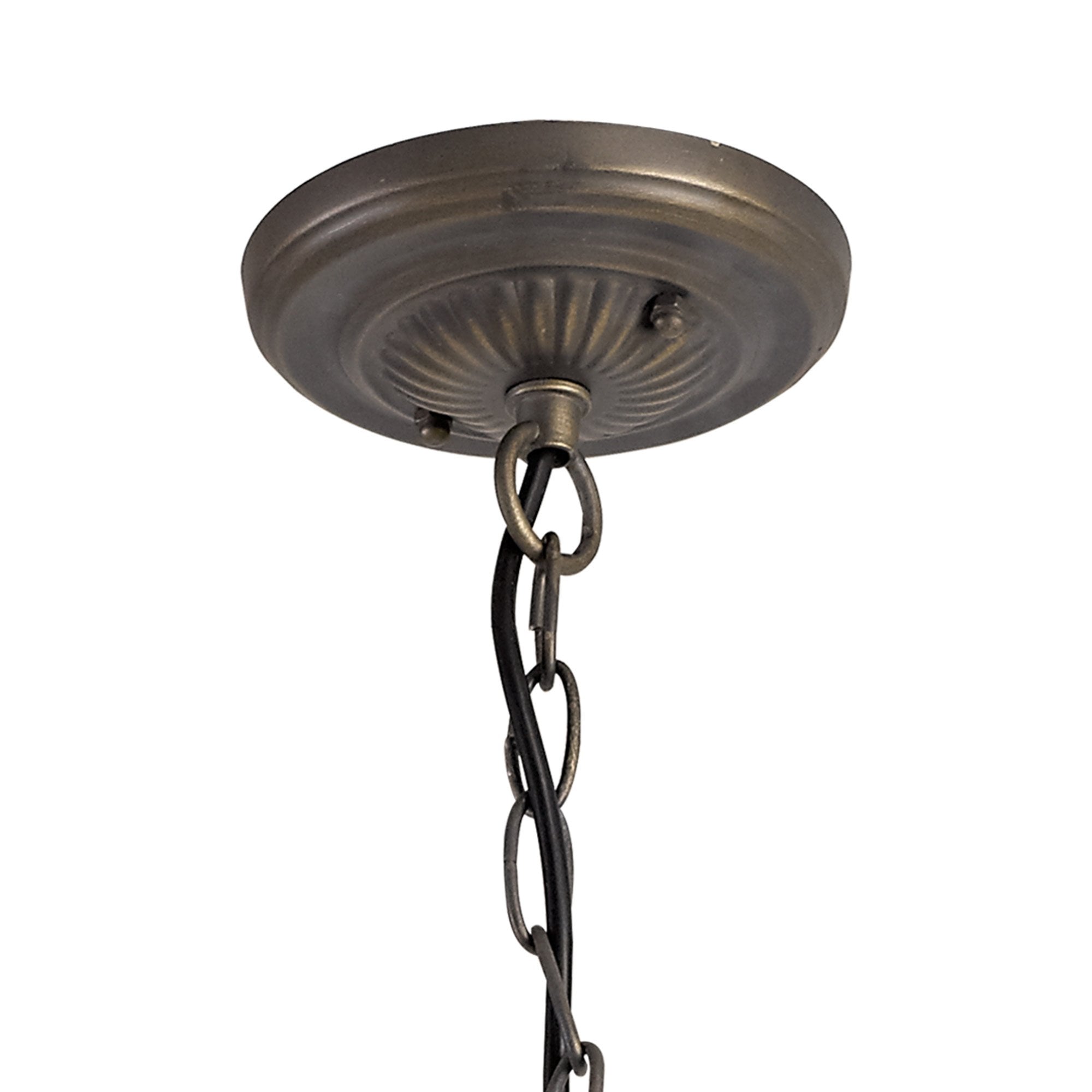 NLK00269 Azure 3 Light Down Lighter Pendant With 40cm Tiffany Shade White/Grey/Black/Clear Crystal/Aged Antique Brass