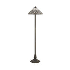 NLK00289 Azure 3 Light Up Lighter Pendant With 40cm Tiffany Shade White/Grey/Black/Clear Crystal/Aged Antique Brass