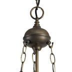 NLK00289 Azure 3 Light Up Lighter Pendant With 40cm Tiffany Shade White/Grey/Black/Clear Crystal/Aged Antique Brass