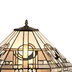 NLK00309 Azure 2 Light Leaf Design Floor Lamp With 40cm Tiffany Shade White/Grey/Black/Clear Crystal/Aged Antique Brass
