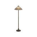 NLK00319 Azure 2 Light Stepped Design Floor Lamp With 40cm Tiffany Shade White/Grey/Black/Clear Crystal/Aged Antique Brass