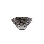 NLK00319 Azure 2 Light Stepped Design Floor Lamp With 40cm Tiffany Shade White/Grey/Black/Clear Crystal/Aged Antique Brass