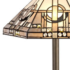 NLK00319 Azure 2 Light Stepped Design Floor Lamp With 40cm Tiffany Shade White/Grey/Black/Clear Crystal/Aged Antique Brass