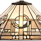 NLK00319 Azure 2 Light Stepped Design Floor Lamp With 40cm Tiffany Shade White/Grey/Black/Clear Crystal/Aged Antique Brass