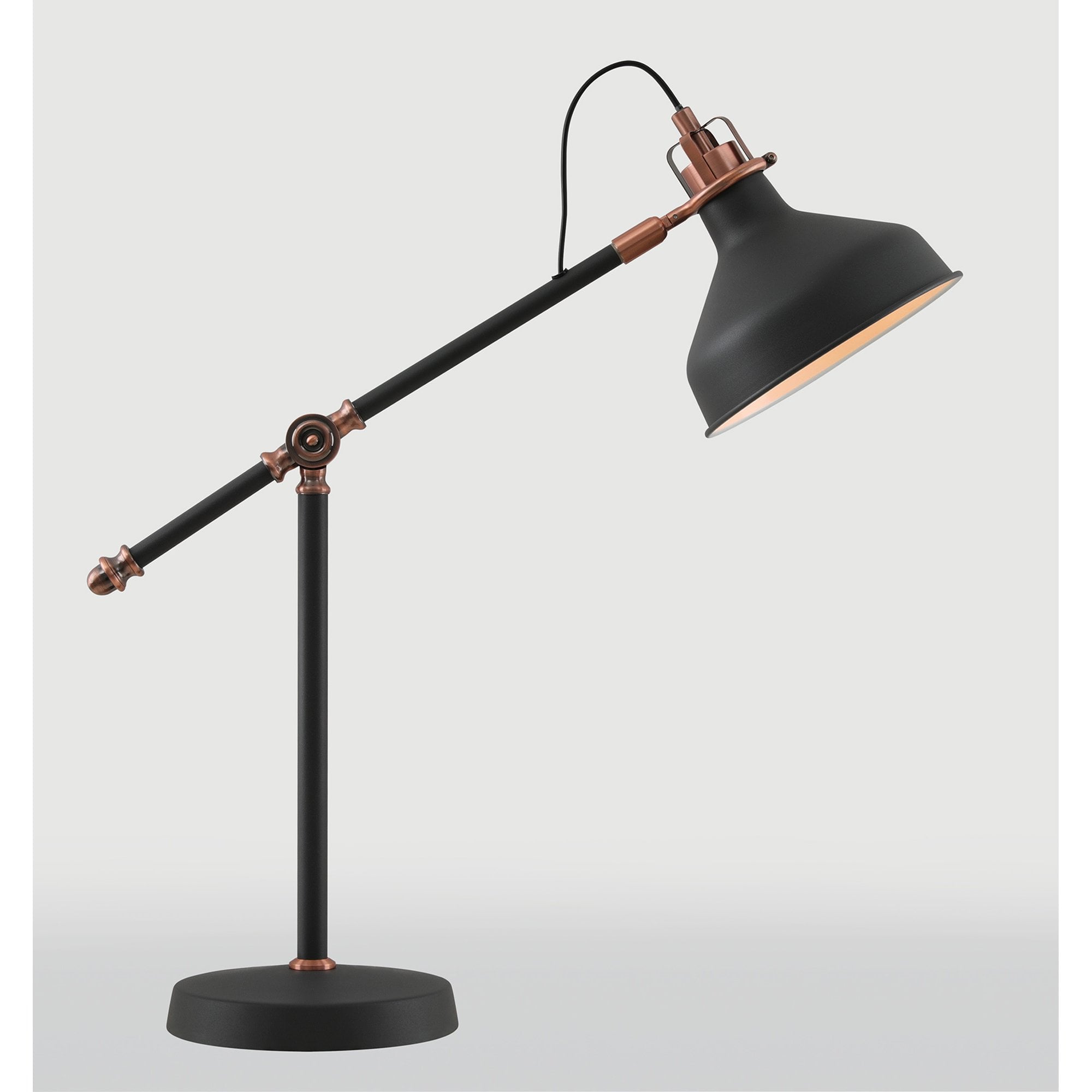 Barnie Adjustable Table  Lamp 1 Light Sand Black/Copper/White