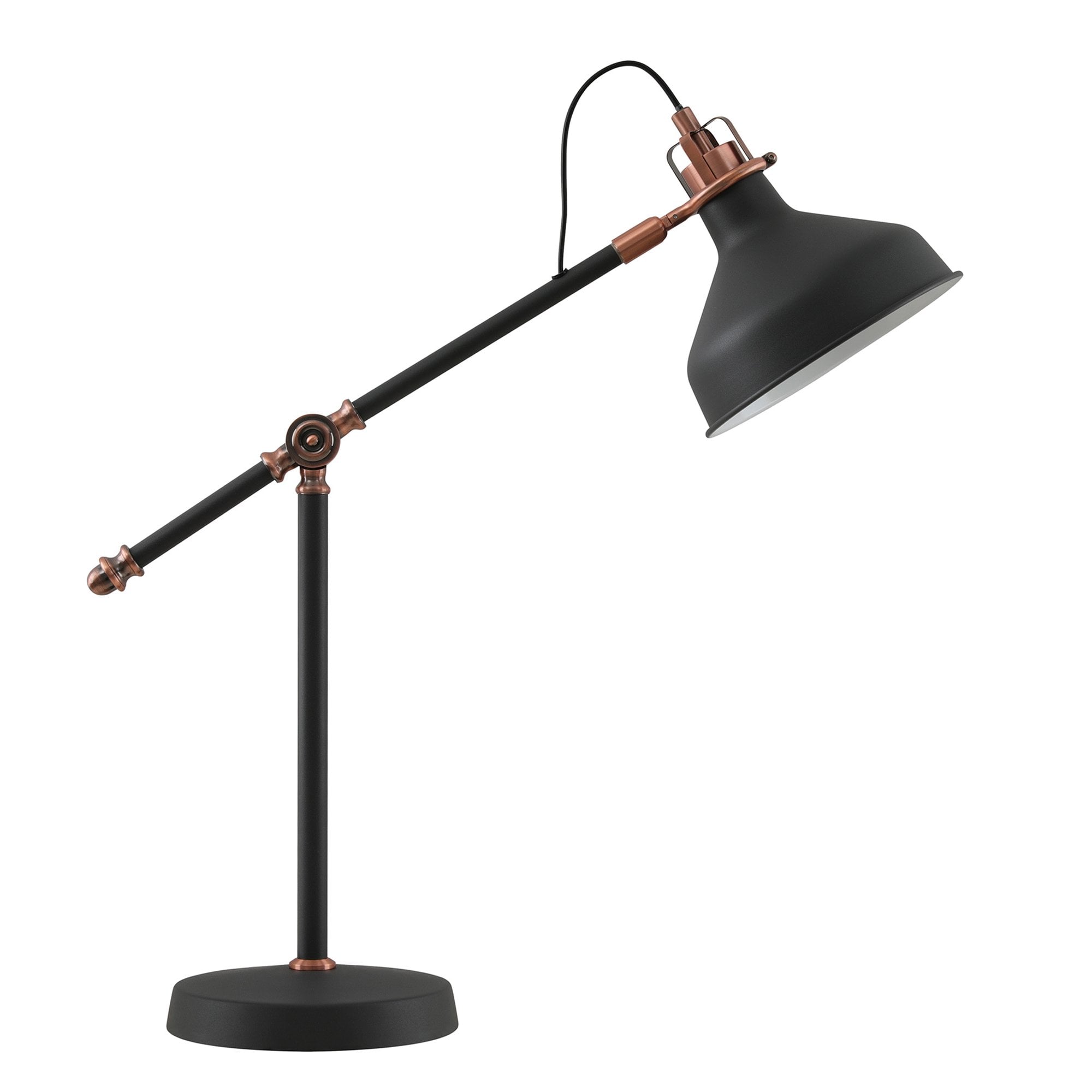 Barnie Adjustable Table  Lamp 1 Light Sand Black/Copper/White