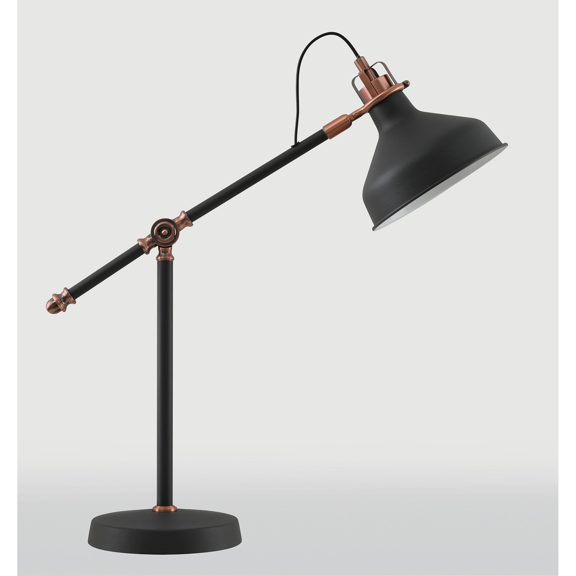 Barnie Adjustable Table  Lamp 1 Light Sand Black/Copper/White