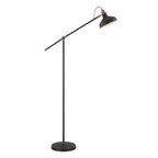 NL77179 Barnie Adjustable Floor Lamp 1 Light Sand Black/Copper/White