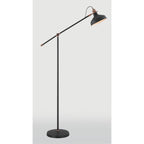 NL77179 Barnie Adjustable Floor Lamp 1 Light Sand Black/Copper/White