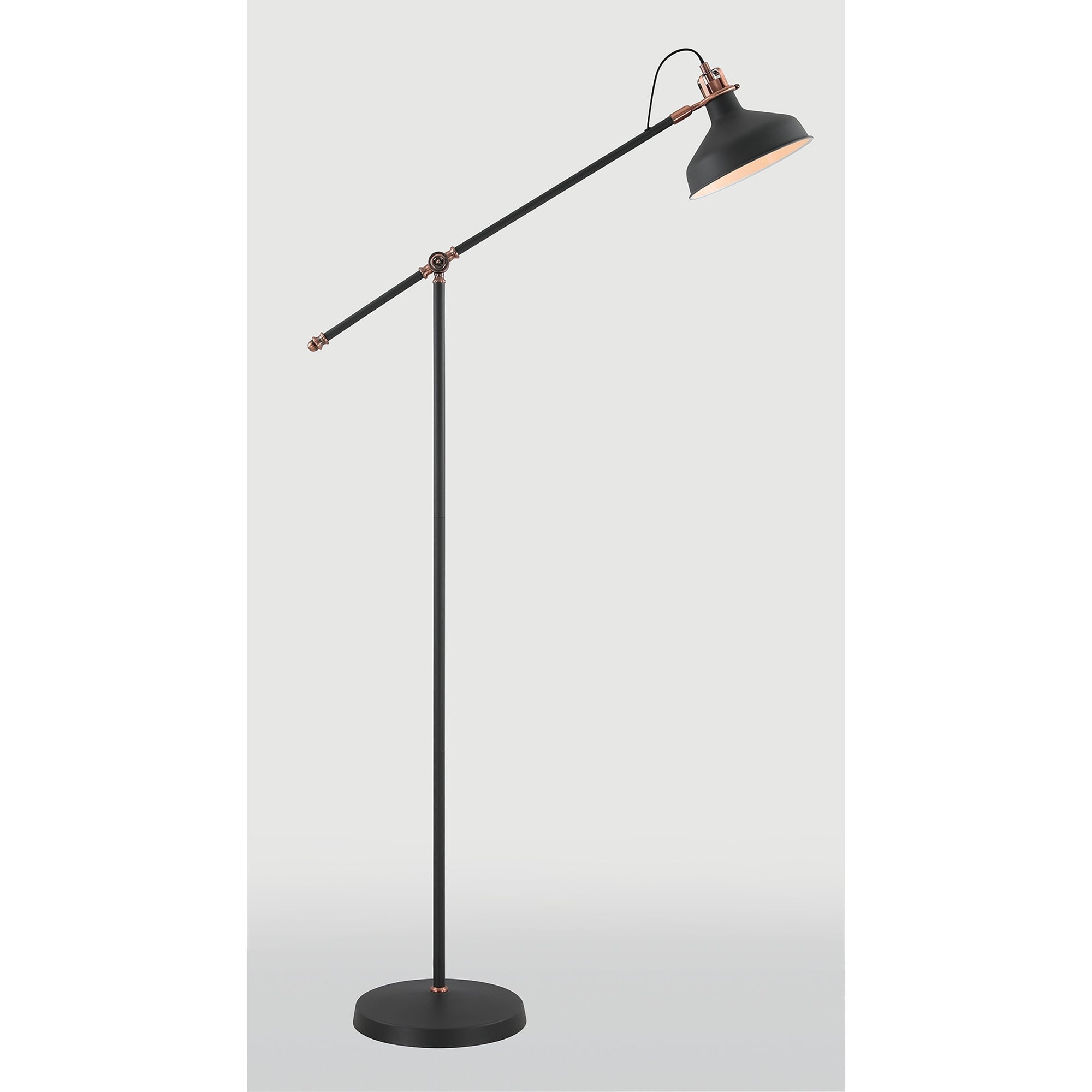 Barnie Adjustable Floor  Lamp 1 Light Sand Black/Copper/White