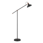 NL77179 Barnie Adjustable Floor Lamp 1 Light Sand Black/Copper/White