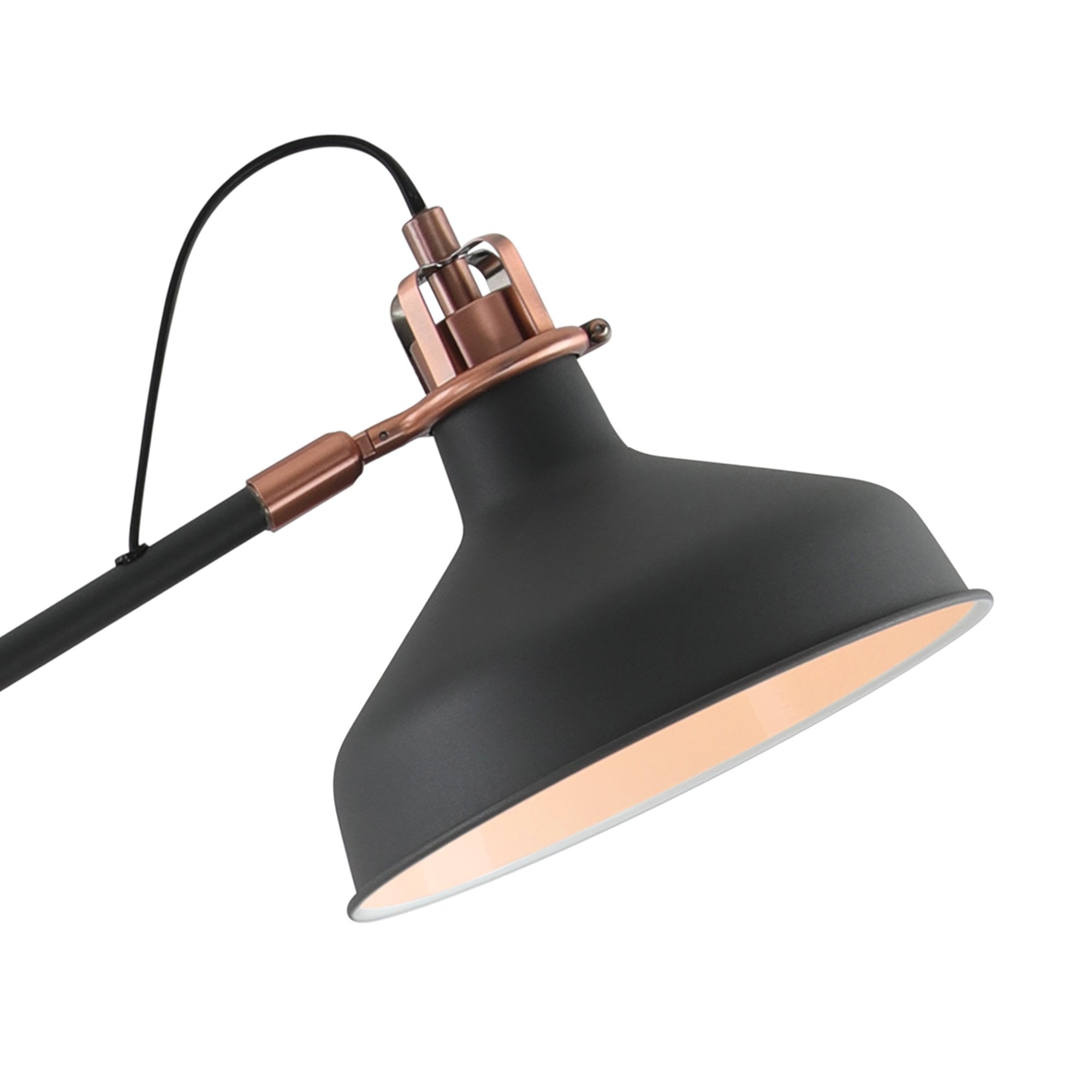 Barnie Adjustable Floor  Lamp 1 Light Sand Black/Copper/White