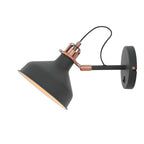 NL77199 Barnie Adjustable Wall Lamp Switched 1 Light Sand Black/Copper/White