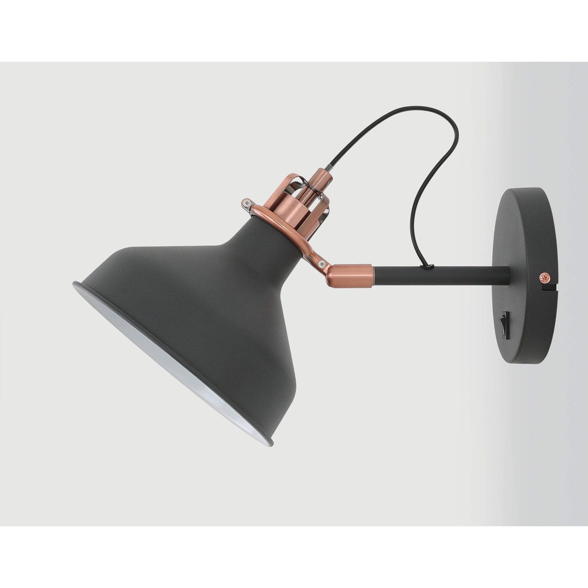 NL77199 Barnie Adjustable Wall Lamp Switched 1 Light Sand Black/Copper/White