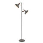NL77209 Barnie Floor Lamp 2 Light Sand Grey/Copper/White
