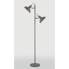 NL77209 Barnie Floor Lamp 2 Light Sand Grey/Copper/White