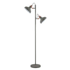 NL77209 Barnie Floor Lamp 2 Light Sand Grey/Copper/White