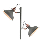 NL77209 Barnie Floor Lamp 2 Light Sand Grey/Copper/White