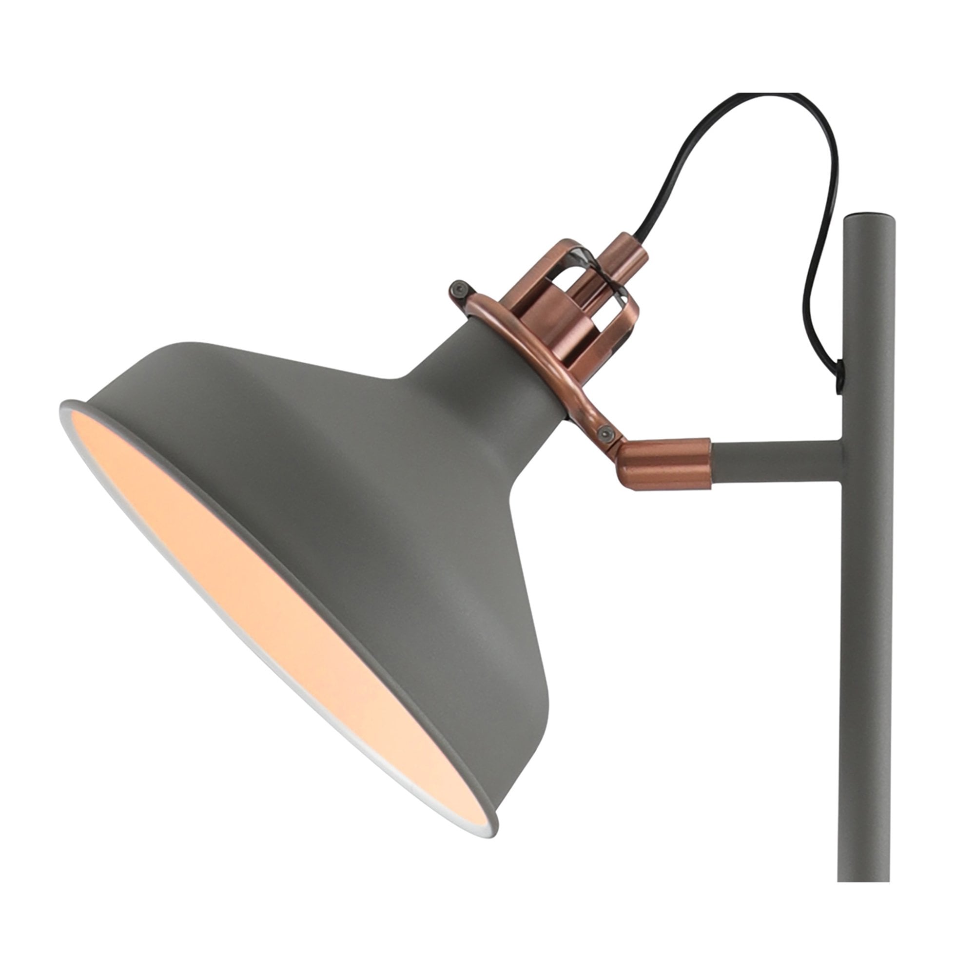Barnie Floor  Lamp 2 Light Sand Grey/Copper/White