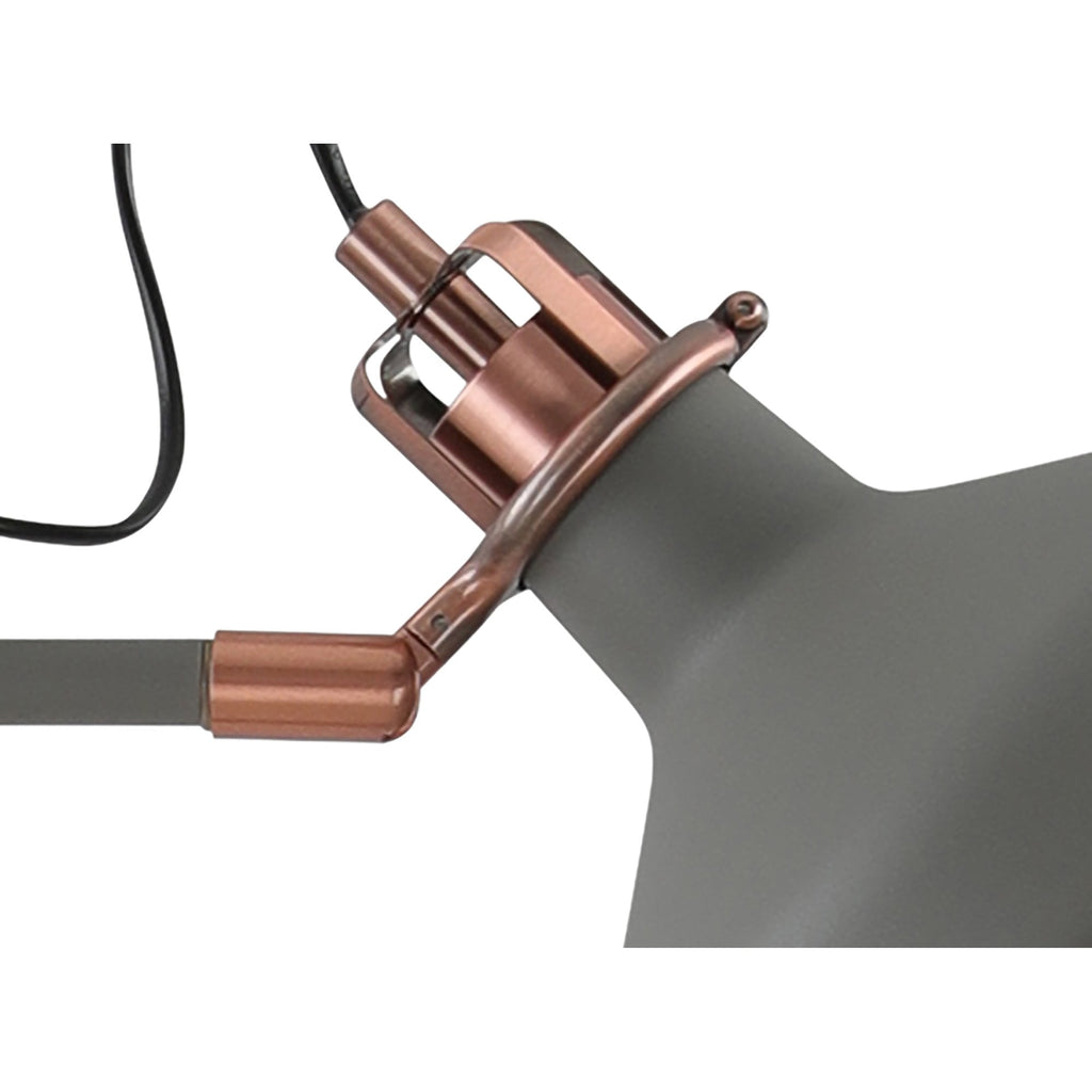 NL77209 Barnie Floor Lamp 2 Light Sand Grey/Copper/White