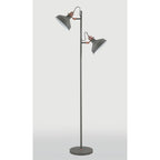 NL77209 Barnie Floor Lamp 2 Light Sand Grey/Copper/White