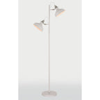 NL77219 Barnie Floor Lamp 2 Light Sand White/Satin Nickel/White