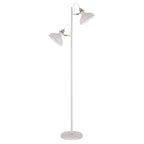 NL77219 Barnie Floor Lamp 2 Light Sand White/Satin Nickel/White
