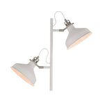 NL77219 Barnie Floor Lamp 2 Light Sand White/Satin Nickel/White