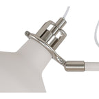NL77219 Barnie Floor Lamp 2 Light Sand White/Satin Nickel/White