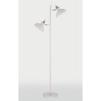 NL77219 Barnie Floor Lamp 2 Light Sand White/Satin Nickel/White