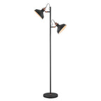 NL77229 Barnie Floor Lamp 2 Light Sand Back/Copper/White