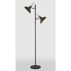 NL77229 Barnie Floor Lamp 2 Light Sand Back/Copper/White