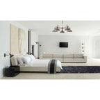 NL77229 Barnie Floor Lamp 2 Light Sand Back/Copper/White