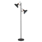 NL77229 Barnie Floor Lamp 2 Light Sand Back/Copper/White