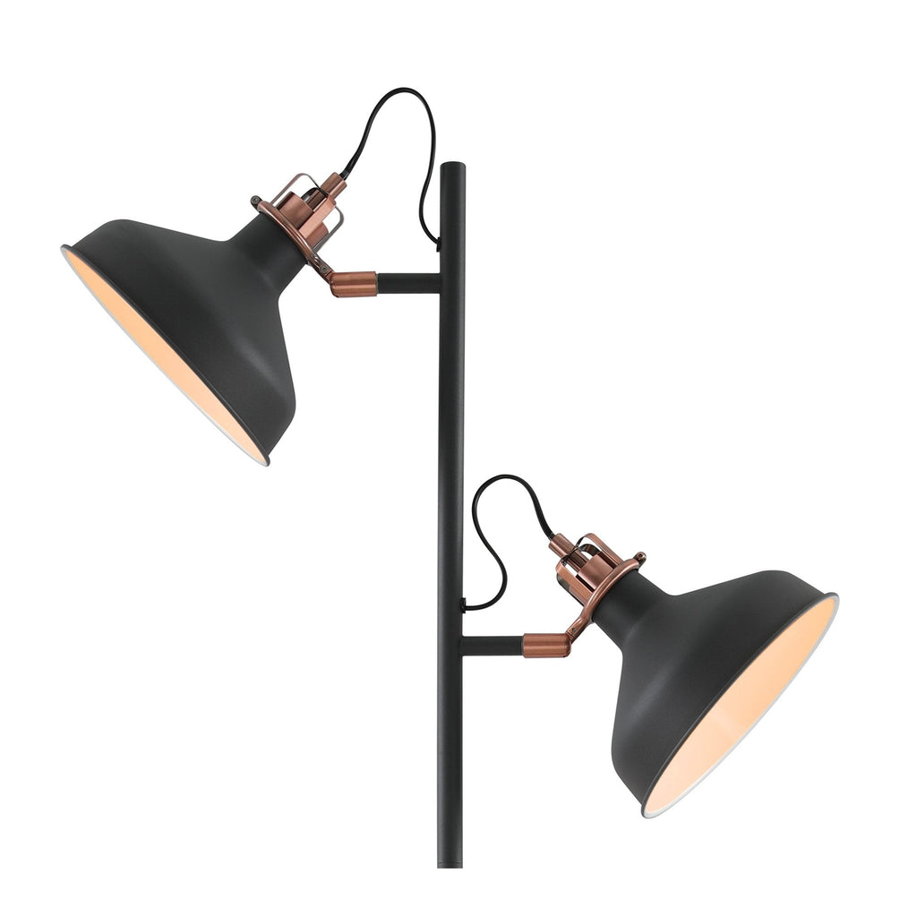 NL77229 Barnie Floor Lamp 2 Light Sand Back/Copper/White