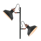 NL77229 Barnie Floor Lamp 2 Light Sand Back/Copper/White