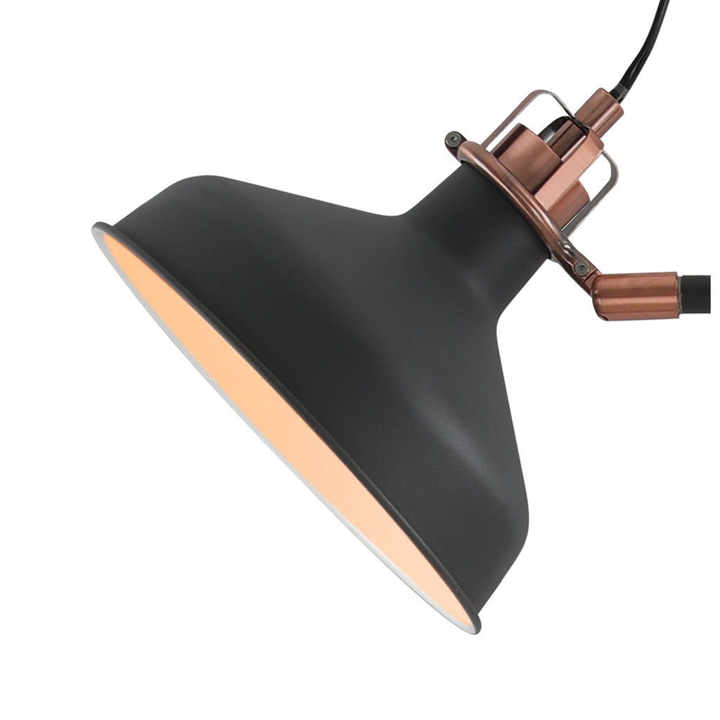 NL77229 Barnie Floor Lamp 2 Light Sand Back/Copper/White