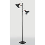 NL77229 Barnie Floor Lamp 2 Light Sand Back/Copper/White