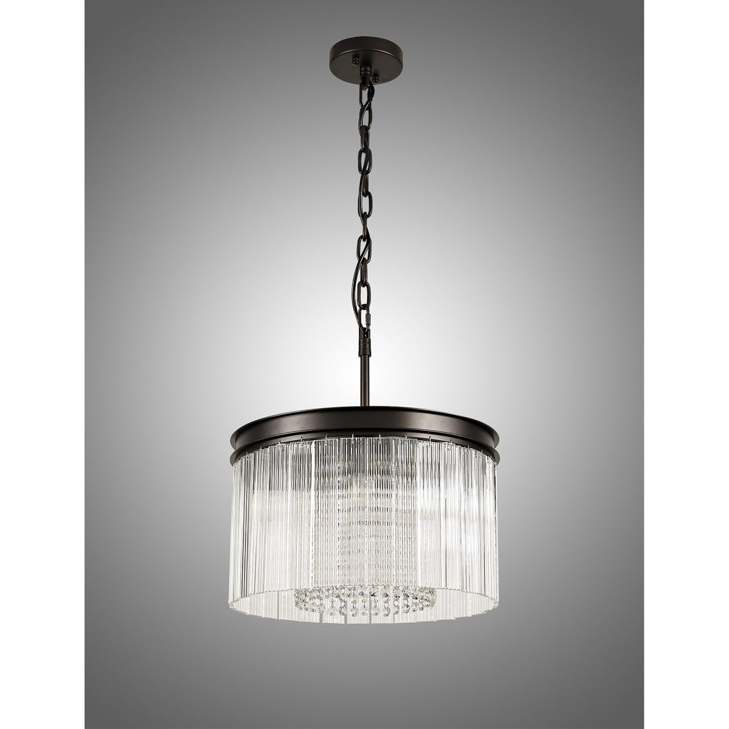 NL76759 Baylan Small Round Pendant 5 Light Brown Oxide